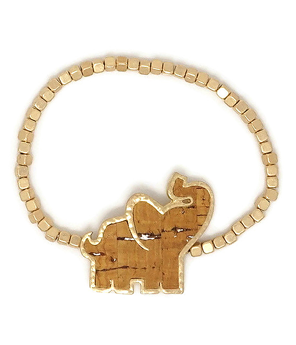 Cork elephant stretch bracelet
