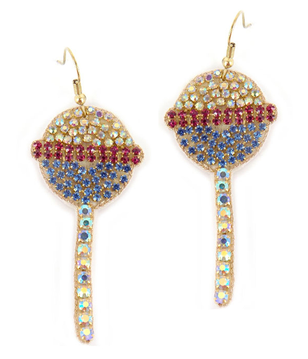 HANDMADE CRYSTAL ROLLY POP CANDY EARRING