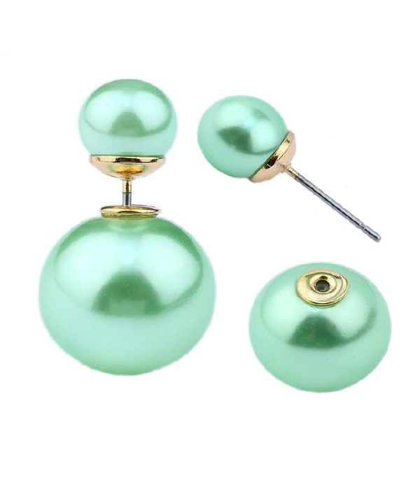 Double sided pearl front and back earrings