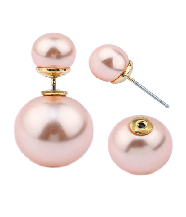 Double sided pearl front and back earrings