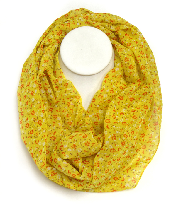 Flower print infinity scarf