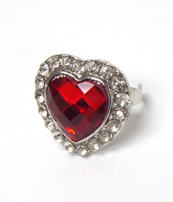 Heart with crystal border ring