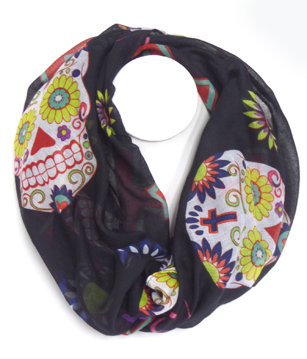 Infinity sugar skull scarf