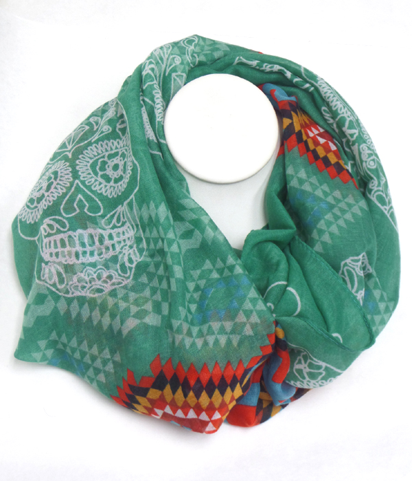 Infinity sugar skull scarf