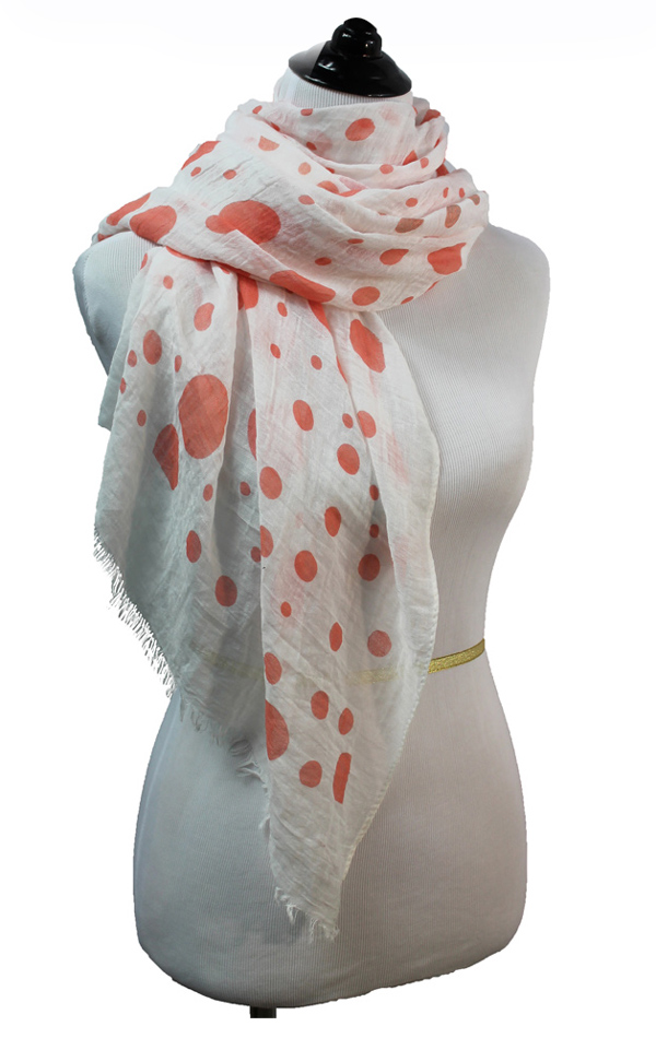 100% viscose spring dot scarf