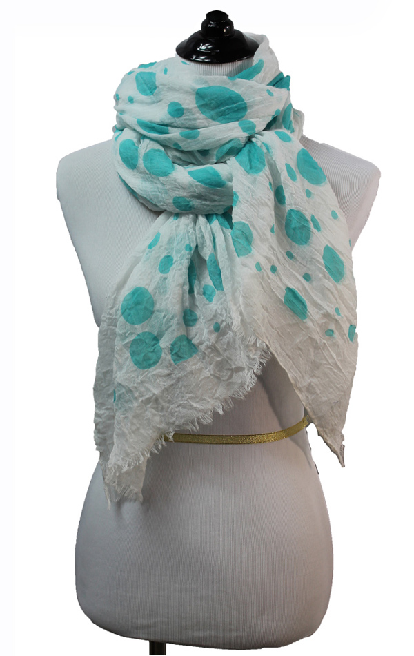 100% viscose spring dot scarf