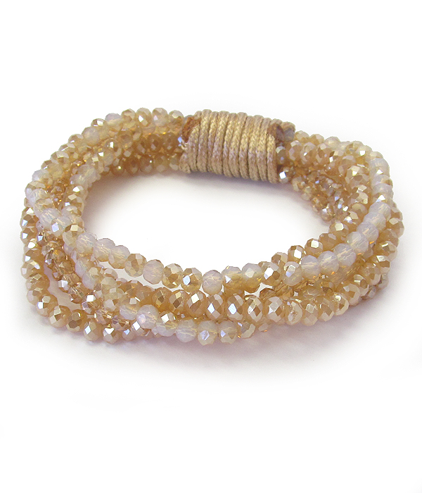 MULTI LAYER GLASS BEAD STRETCH BRACELET