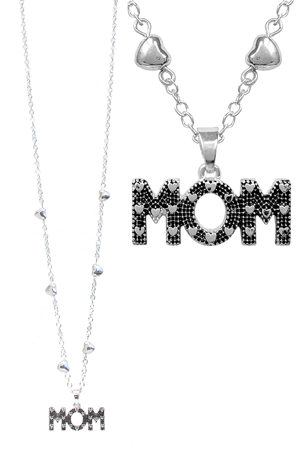 MOTHER THEME PENDANT NECKLACE - MOM