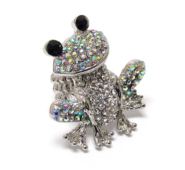 Crystal stud frog stretch ring