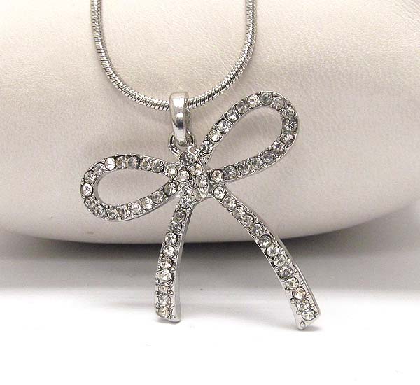 Crystal ribbon drop neckalce