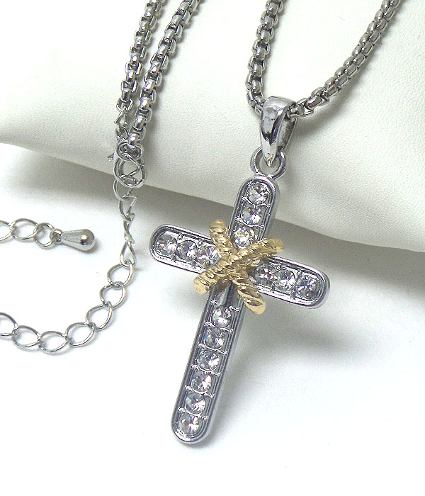 Crystal cross necklace