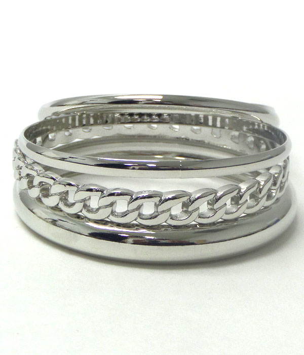 MULTI METAL BANGLE BRACELET SET OF 5