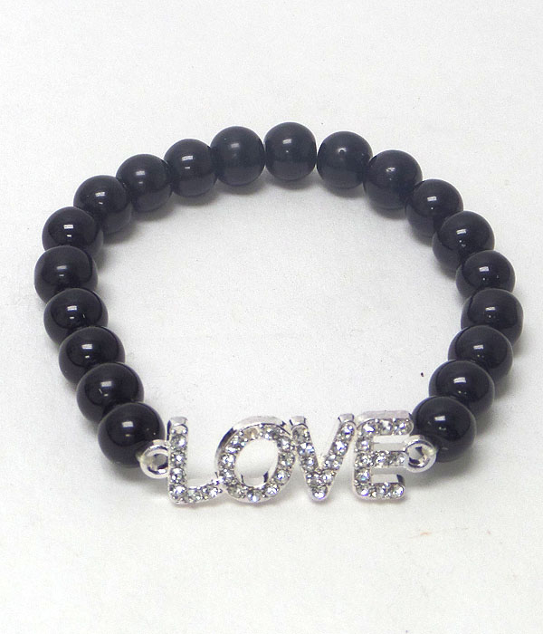 Crystal love stretch bracelet