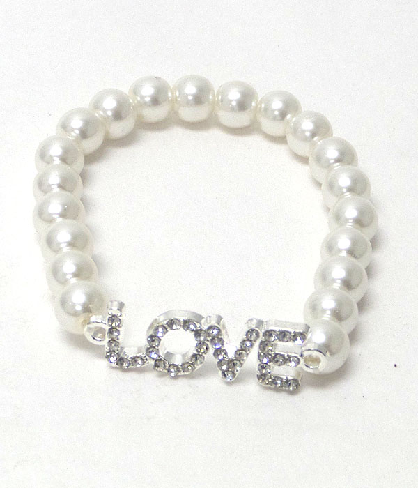 Crystal love stretch bracelet