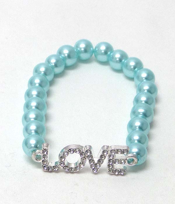 Crystal love stretch bracelet