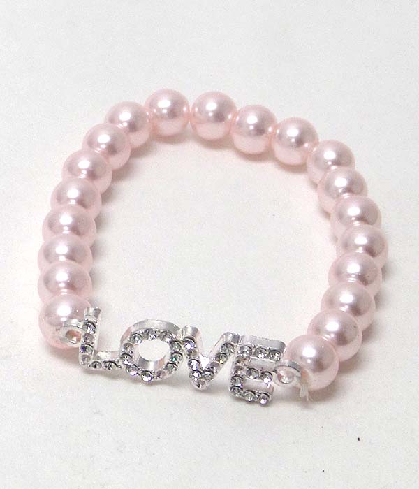 Crystal love stretch bracelet