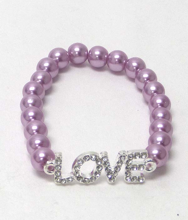 Crystal love stretch bracelet