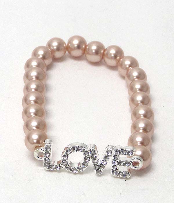 Crystal love stretch bracelet