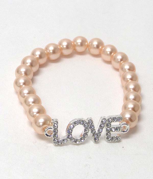 Crystal love stretch bracelet