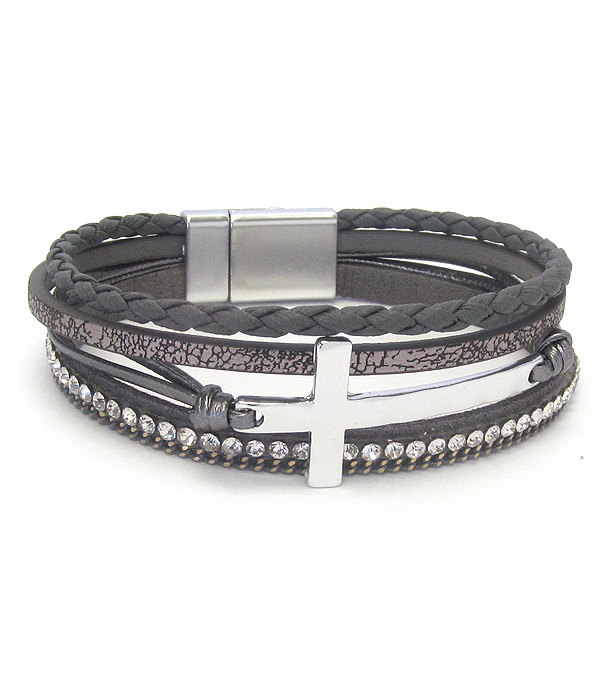 MULTI LAYER CROSS MAGNETIC BRACELET