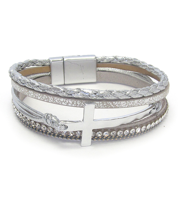 MULTI LAYER CROSS MAGNETIC BRACELET