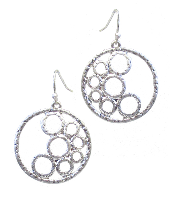 TEXTURED METAL BUBBLE MIX EARRING