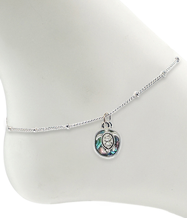 Sealife theme abalone anklet - turtle