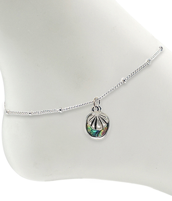 SEALIFE THEME ABALONE ANKLET - SHELL