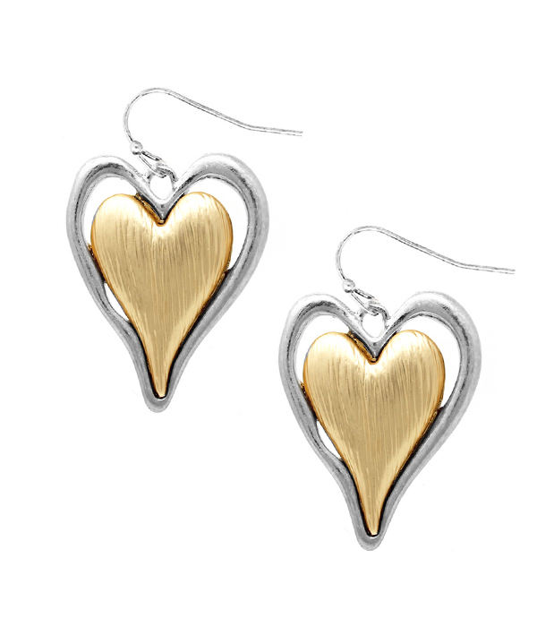 SCRATCH METAL HEART EARRING