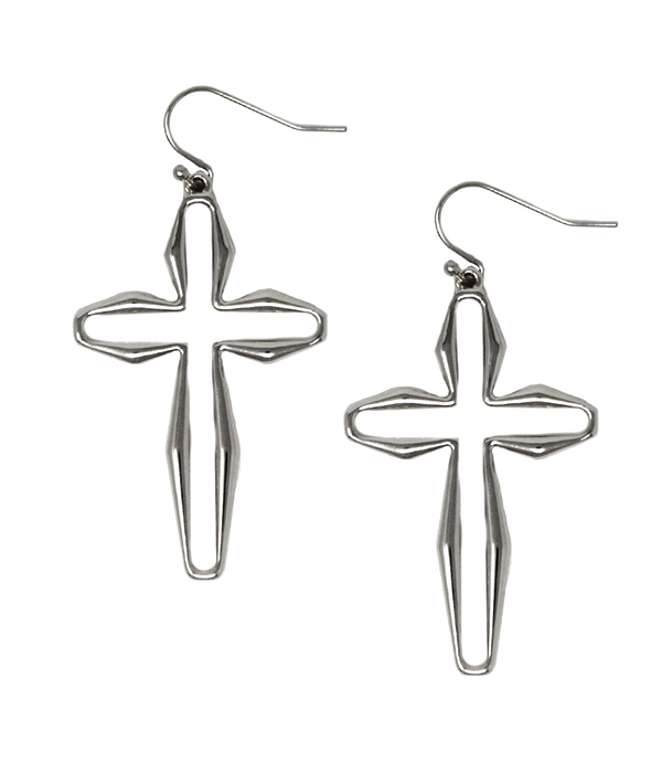 METAL CROSS EARRING