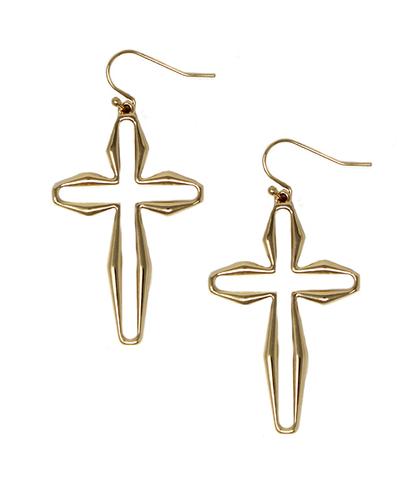 METAL CROSS EARRING