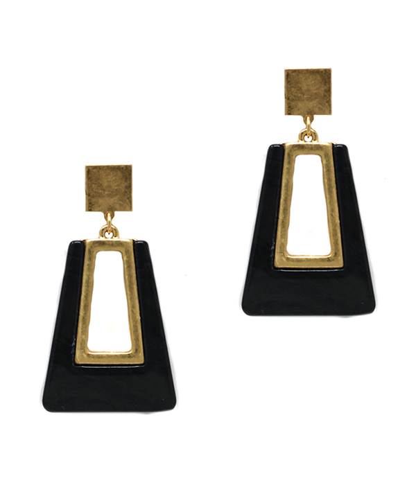Trapezoid resin earring