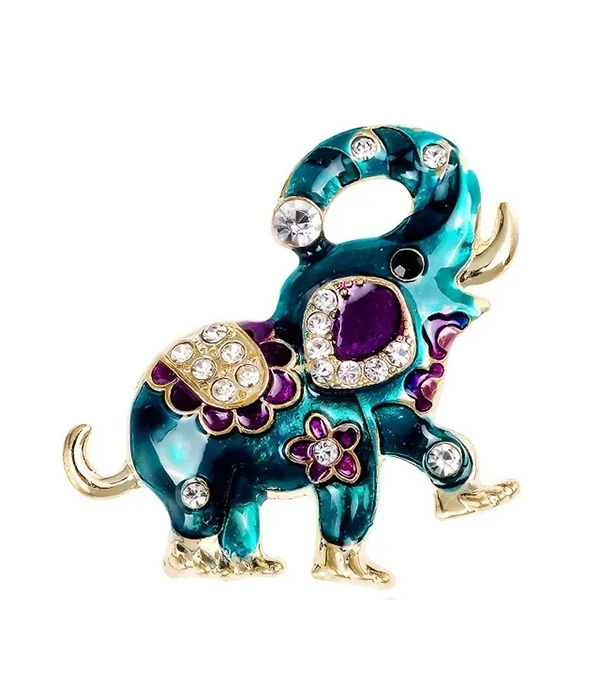 Epoxy elephant brooch