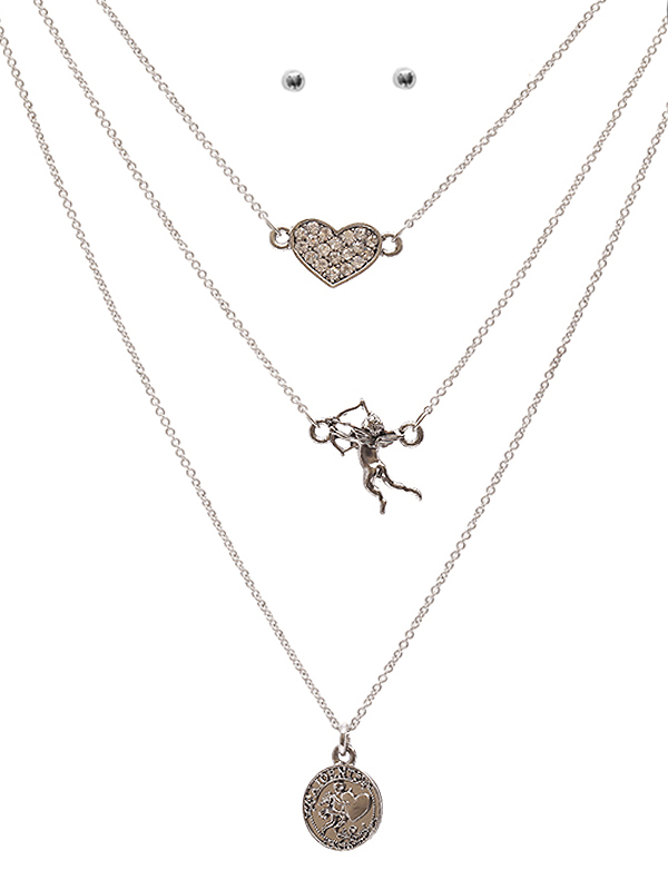 LOVE THEME THREE NECKLACE SET