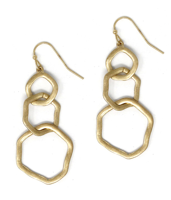 ORGANIC HOOP LINK DROP EARRING