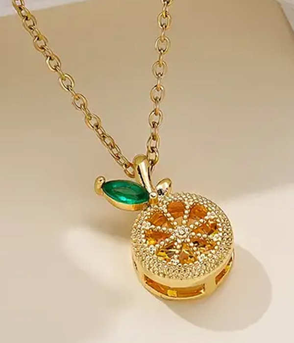 Fruit theme necklace - orange