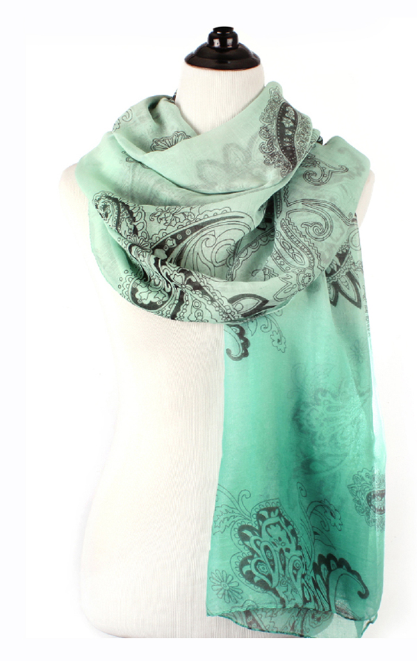 Polyester paisley print scarf