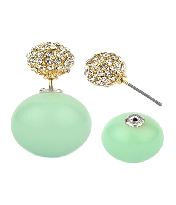 Crystal fireball double sided front and back earring