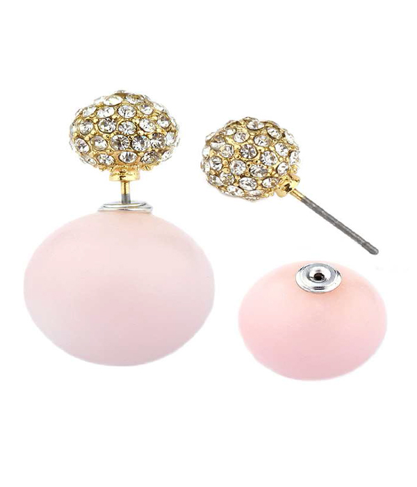 Crystal fireball double sided front and back earring