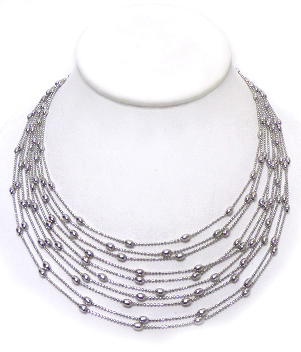 Thin layer chains with bead necklace 