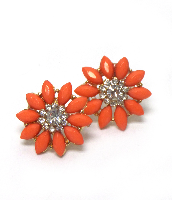 Spring theme with crystals flower earrings