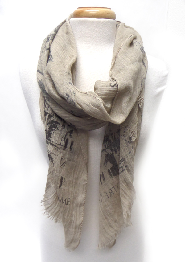 France theme print scarf