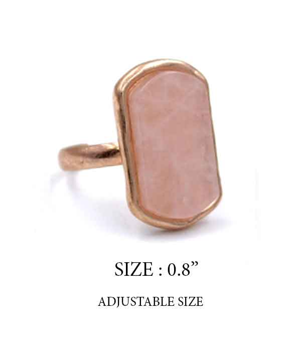 Semi precious stone ring - rectangle