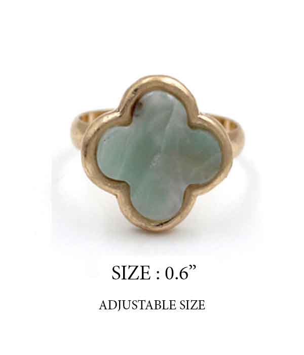 SEMI PRECIOUS STONE RING - CLOVER