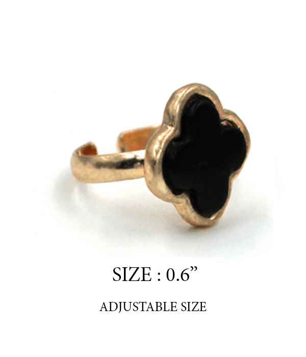 Semi precious stone ring - clover