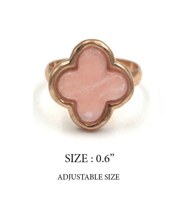 Semi precious stone ring - clover