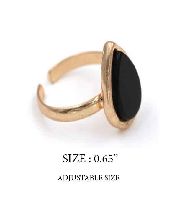 Semi precious stone ring - teardrop