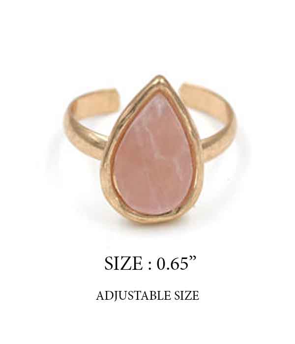 Semi precious stone ring - teardrop