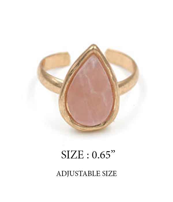 SEMI PRECIOUS STONE RING - TEARDROP