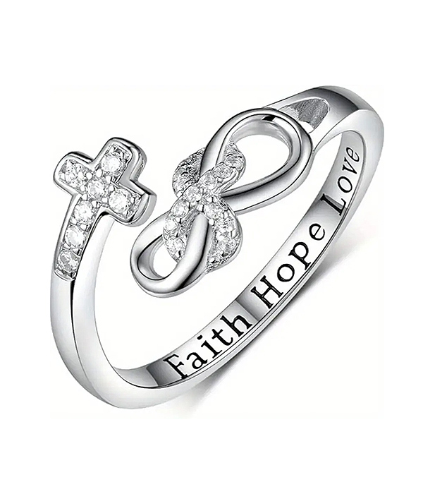 Religious inspiration cross ring